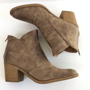 JORDANN Boho Ankle Boots Booties NEW Taupe Tan Size 10 Vegan